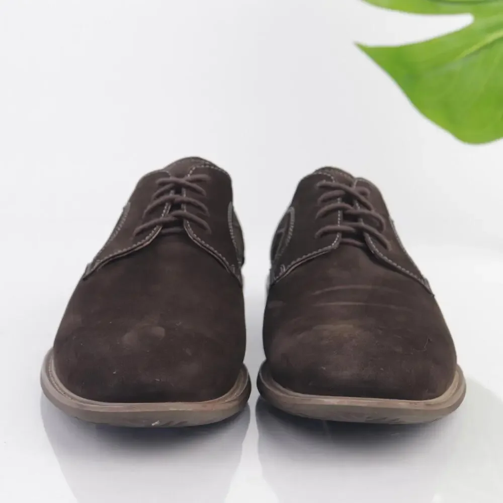 Florsheim Mens Doon Oxfords Size‎ 9.5 M Brown Suede Plain Toe Dress Shoe Comfort